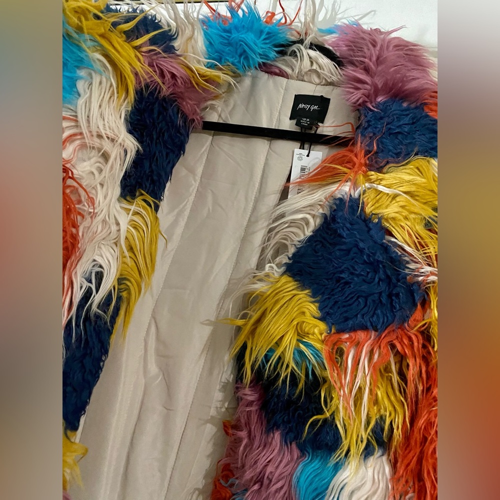 NWT Mongolian Longline Faux Fur Coat (14) - Picture 6 of 14